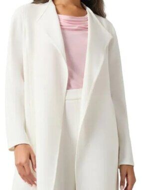 Kasper Draped Open Front Long Sleeve Jacket Vanilla Ice Size M